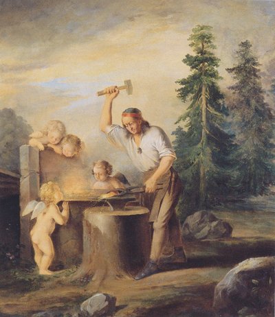 Ilmarinen Forging the Sampo by Berndt Godenhjelm